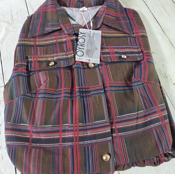 Oyrosy New with Tags Dress Size M Maxi Plaid Belt Fall Winter Shirt dress Sz S - Picture 2 of 3